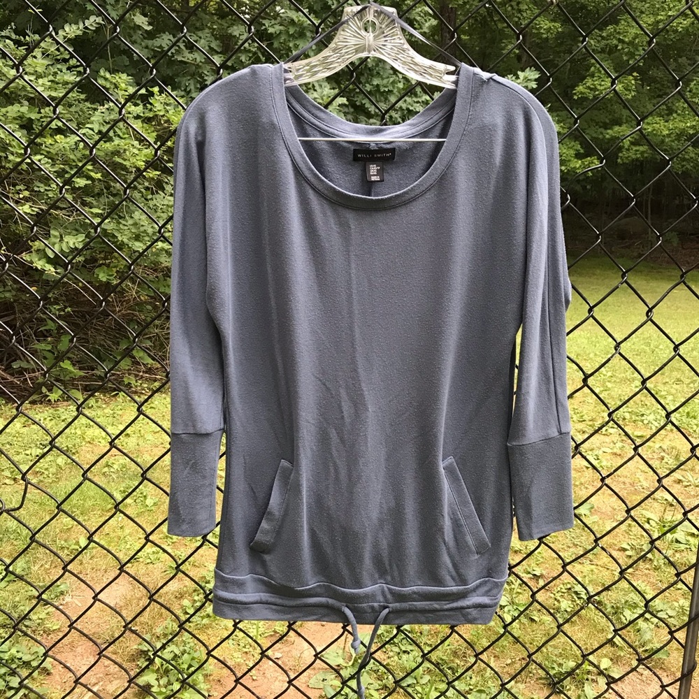 Willi Smith Blue-Gray Long-Sleeved Shirt